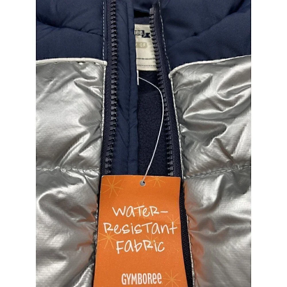 NWT GYMBOREE Silver Puffer Vest Water Boys Size 12-24 Months Resistant Fabric